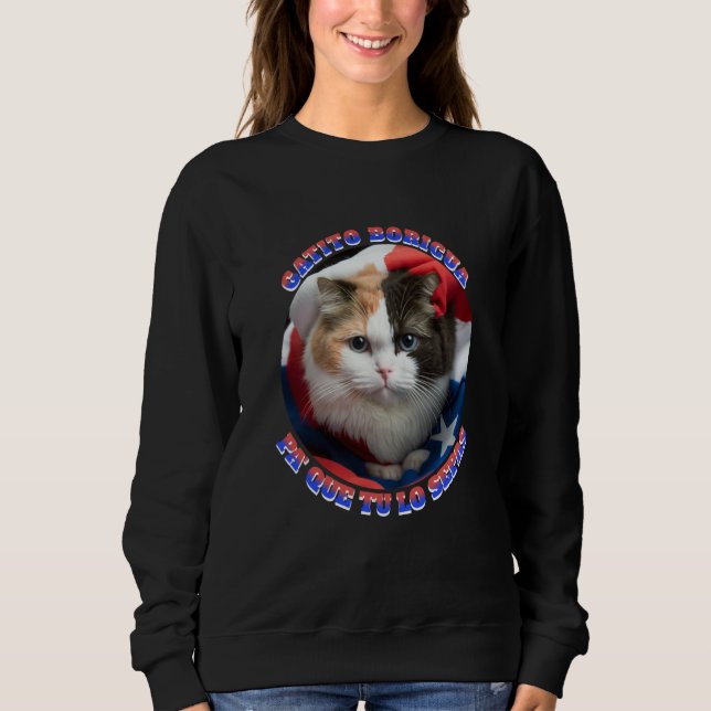 Puerto Rican Gatito Wrapped with the Puerto Rico F T Shirt (Framsida)