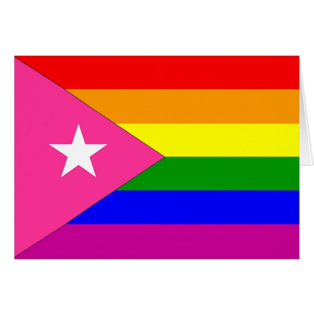 Puerto Rican gay prideflagga Hälsningskort (Framsidan Horizontal)