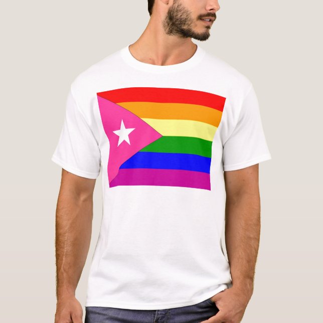 Puerto Rican gay prideflagga Tee Shirt (Framsida)