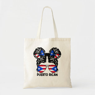Puerto Rican Girl Messy Hair Puerto Rico Pride Wom Tygkasse