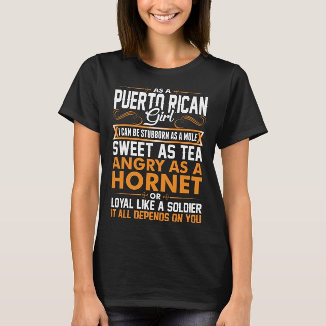 Puerto Rican Girl Sweet as Tea Tshirt T Shirt (Framsida)