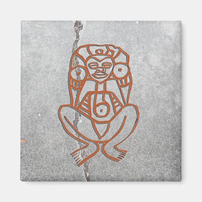 Puerto Rican guddess petroglyph - skräddarsydd Magnet (Framsidan)