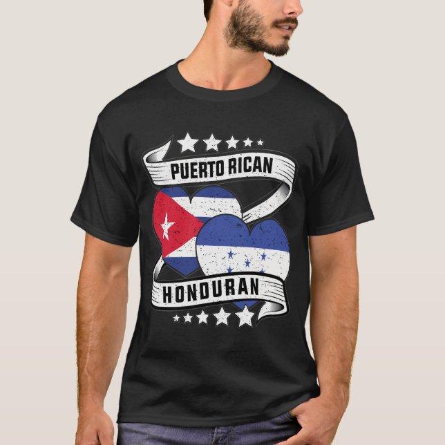 Puerto Rican Honduran halv Honduran halv Puerto Ri T Shirt (Framsida)