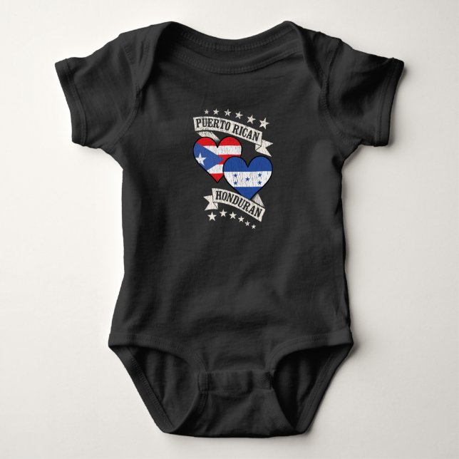 Puerto Rican Honduran Heart Flaggor Puerto Rico Ho T Shirt (Framsida)