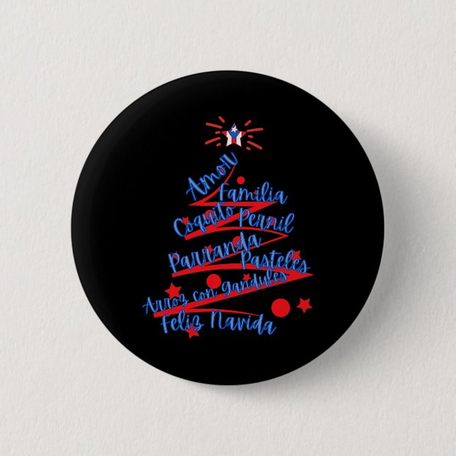 Puerto Rican jul Feliz Navidad Knapp (Framsida)