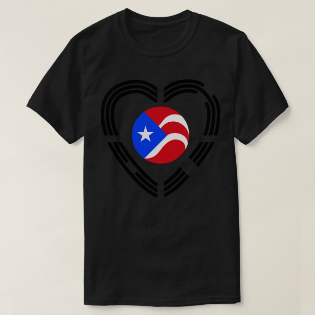 Puerto Rican Koreansk Multinational Patriot Flagga T Shirt (Design framsida)