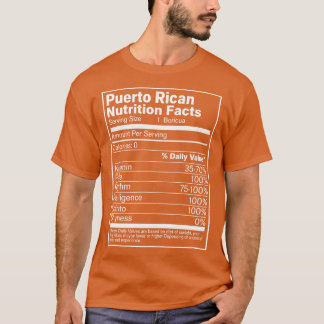 Puerto Rican Nutrition Facts 2 T Shirt