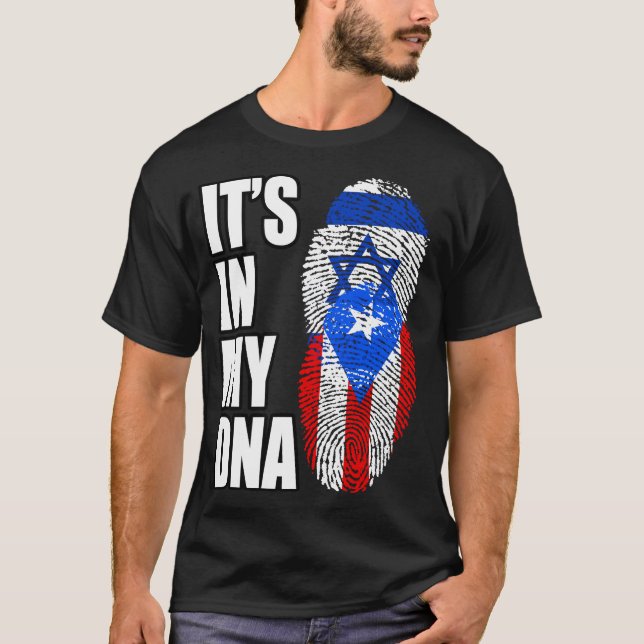 Puerto Rican och israeliskt blandat DNA-Flagga T Shirt (Framsida)