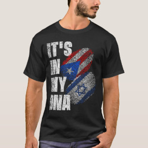 Puerto Rican och israeliskt blandat DNA-Flagga T Shirt