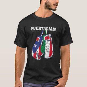 Puerto Rican och Italienska Flagga Puertalian T Shirt