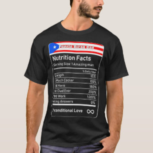 Puerto Rican Pappa Nutrition Facts Fars dag Gift T Shirt