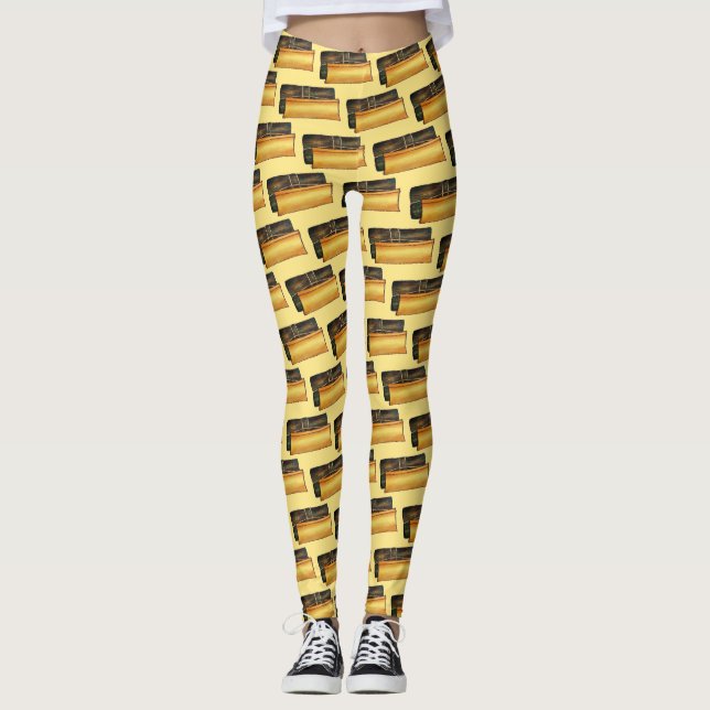 Puerto Rican Pasteles Savory Banana Löv Cakes Leggings (Framsida)