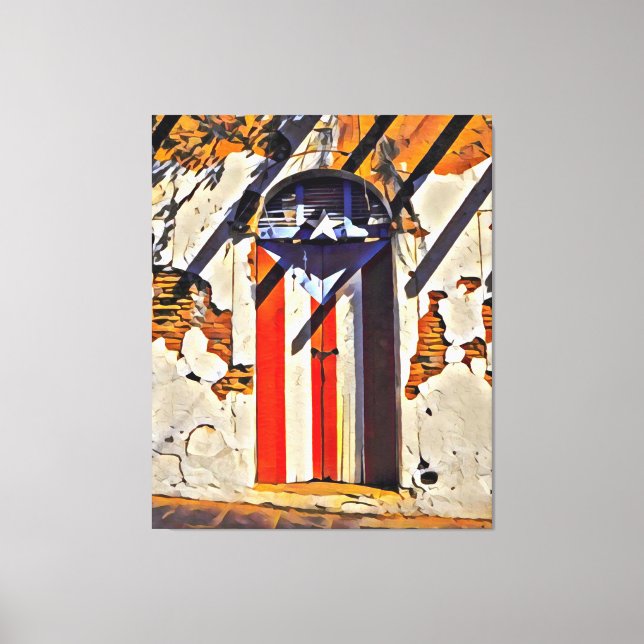 Puerto rican pride flagga canvastryck (Framsida)