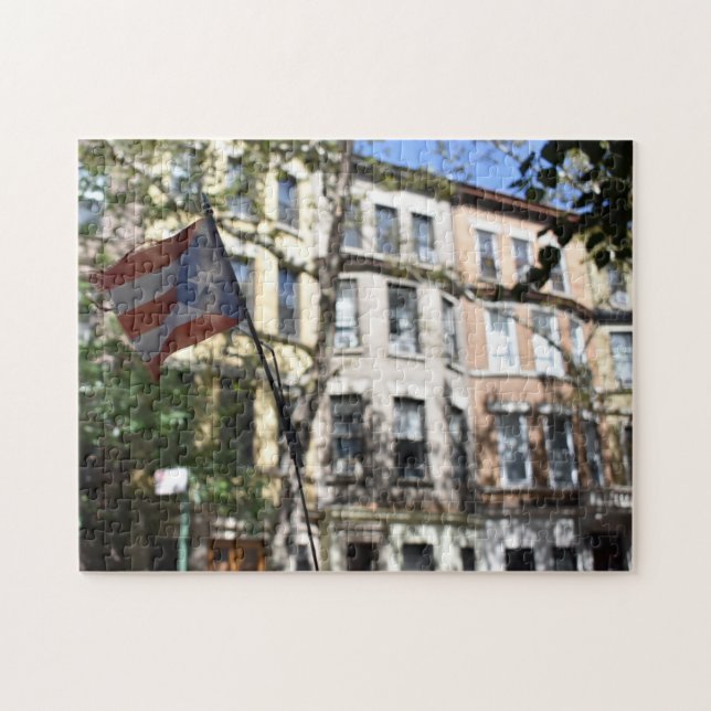 Puerto Rican Pride New York City Brownstones Photo Pussel (Horisontell)