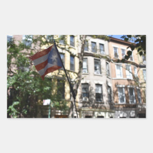 Puerto Rican Pride New York City Brownstones Photo Rektangulärt Klistermärke