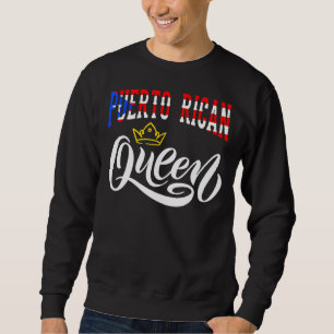 Puerto Rican Queen Puerto Rico Boricua Puerto Rico Lång Ärmad Tröja