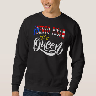 Puerto Rican Queen Puerto Rico Boricua Puerto Rico Lång Ärmad Tröja