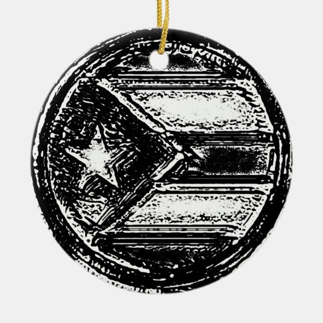 Puerto Rican Resistance Flagga Circle Ornament (Framsidan)