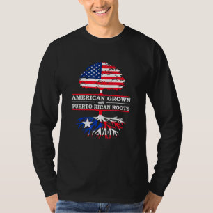 Puerto Rican Roots American Grown Flagga T Shirt