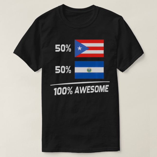 Puerto Rican Salvadorian Flag Puerto Rico El Salva T Shirt (Design framsida)