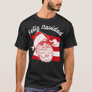 Puerto Rican Santa s Puerto Rico Flagga Feliz Navi T Shirt