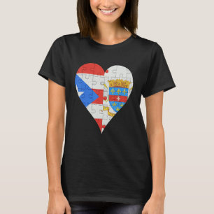 Puerto Rican St Barts Flagga Heart T Shirt