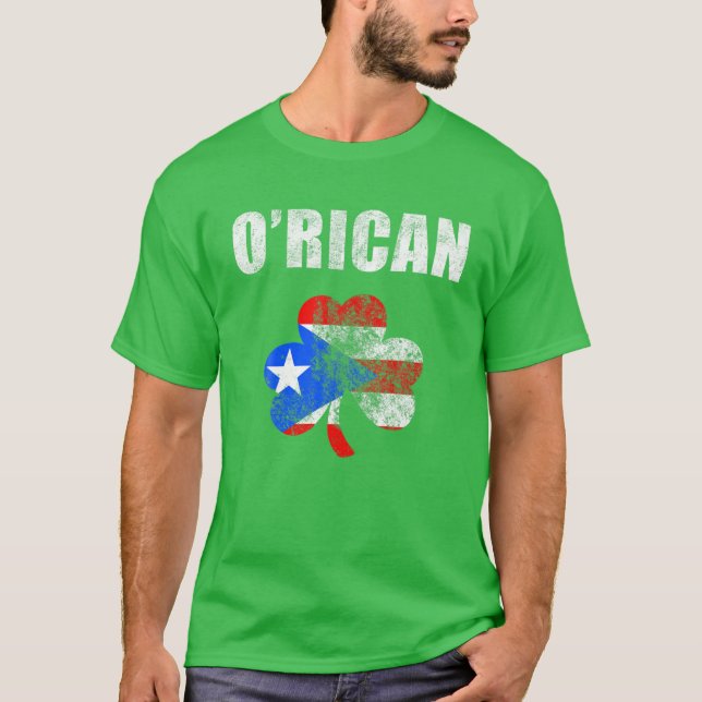 Puerto Rican St. Patrick's Day Shirt O'Rican Shamr T Shirt (Framsida)