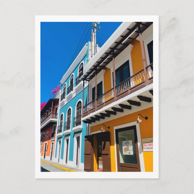 Puerto Rican Street Helg Vykort (Framsida)