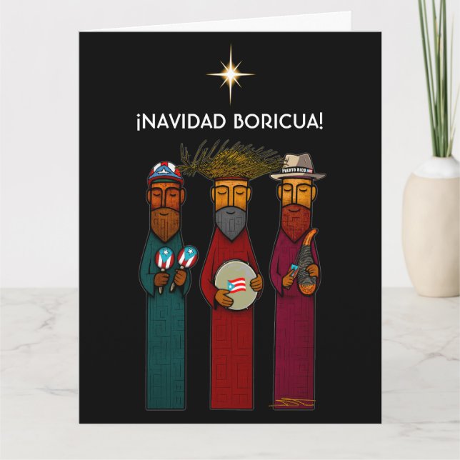 Puerto Rican Three Kings with Musical Parranda Kort (Framsida)