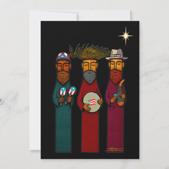 Puerto Rican Three Wise Men – Parranda Julkort (Framsida)