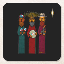Puerto Rican Three Wise Men – Parranda Underlägg Papper Kvadrat