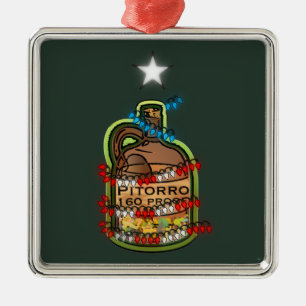 Puerto Rican Traditional Drink Boricua Julafton Julgransprydnad Metall