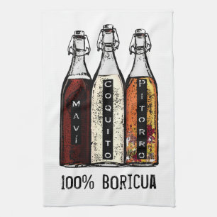 Puerto Rican Traditional Drinks 100 % Boricua Kökshandduk
