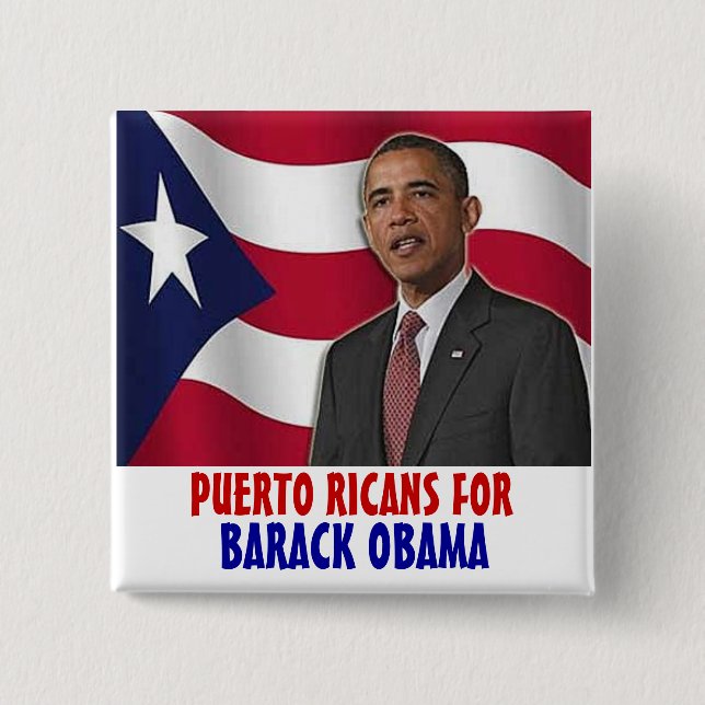 Puerto Ricans för Barack Obama Knapp (Framsida)
