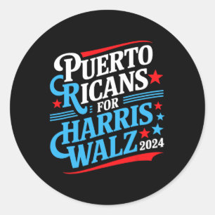 Puerto Ricans for Harris W Presidentval 2 Runt Klistermärke