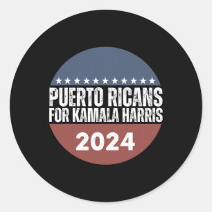 Puerto Ricans For Kamala Harris 2024 Runt Klistermärke