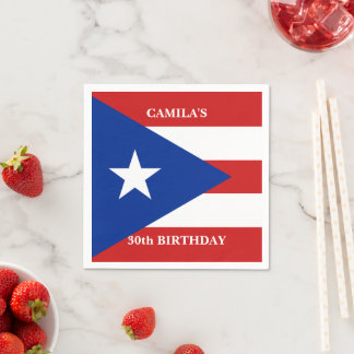 Puerto Ricanska flaggans födelsedagsfest Pappersservett