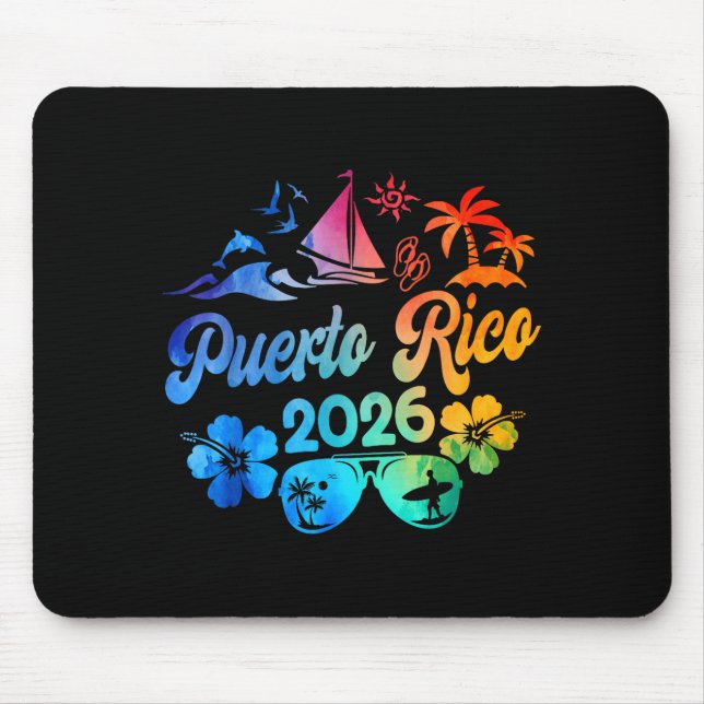 Puerto Rico 2026 Vacation Beach Tie Dye Trip Summe Musmatta (Framsidan)
