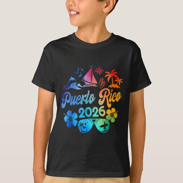 Puerto Rico 2026 Vacation Beach Tie Dye Trip Summe T Shirt (Framsida)