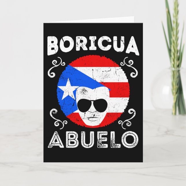 Puerto Rico Abuelo Grandpa Flagga Fars dag Kort (Framsida)