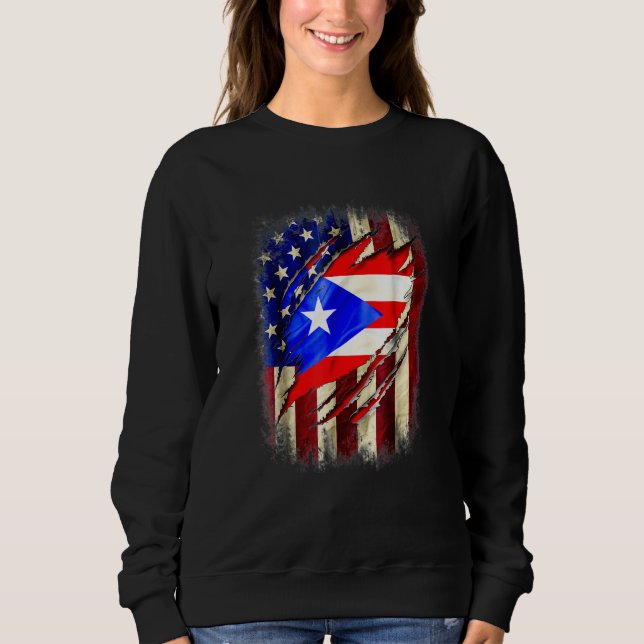 Puerto Rico american flag T Shirt (Framsida)