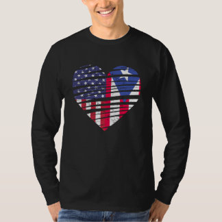 Puerto Rico American Grown Heart USA Patriot Herit T Shirt