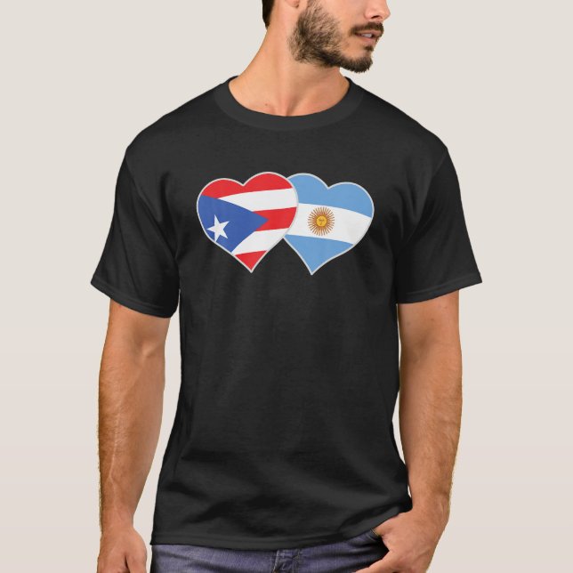 Puerto Rico Argentina Flagga Puerto Rican Argentin T Shirt (Framsida)