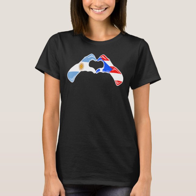 Puerto Rico Argentine Flagga Puerto Rican Argentin T Shirt (Framsida)