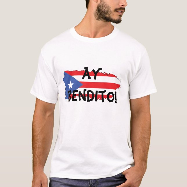 Puerto Rico Ay Bendito T skjorta Shirt (Framsida)
