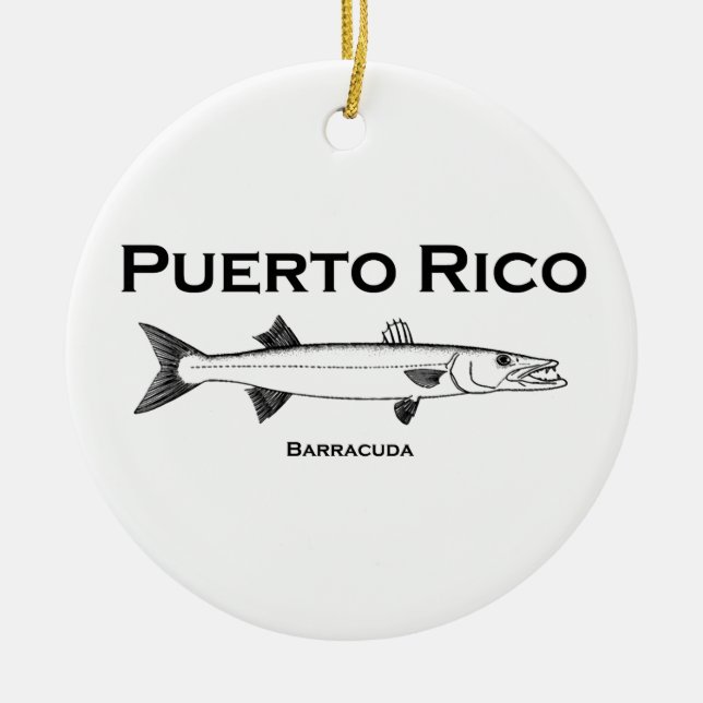 Puerto Rico Barracuda Julgransprydnad Keramik (Framsidan)