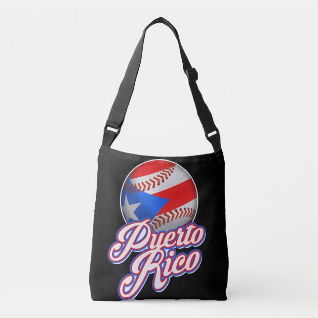 Puerto Rico Baseball Flagga TShirt Axelväska (Framsida)