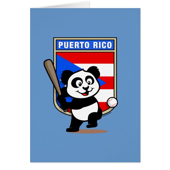 Puerto Rico Baseball Panda Hälsningskort (Framsidan)