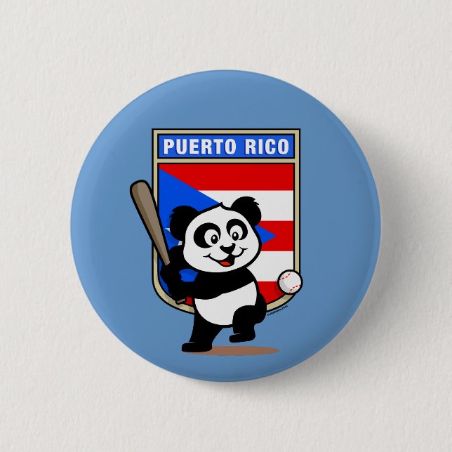 Puerto Rico Baseball Panda Knapp (Framsida)