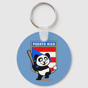 Puerto Rico Baseball Panda Nyckelring